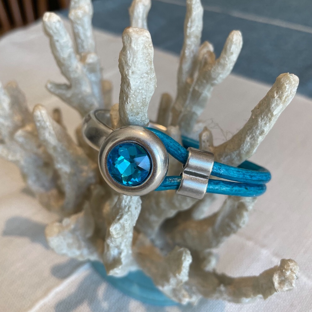 Swarovski Crystal and plated silver bracelet